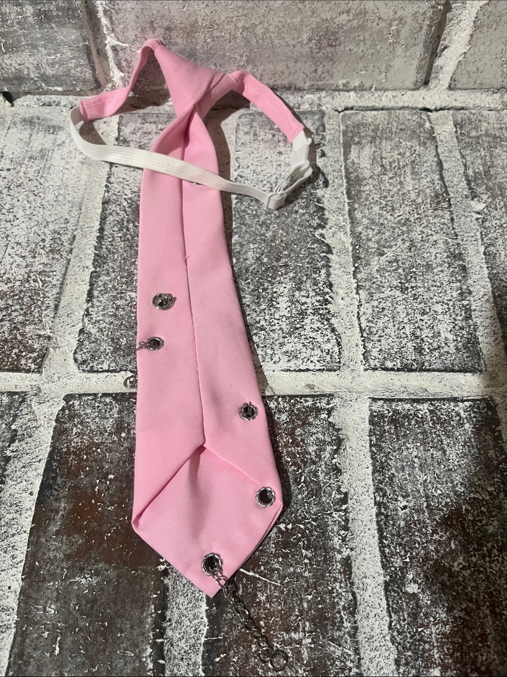 Pink Star Chain Accent  Necktie - Picture 3 of 4